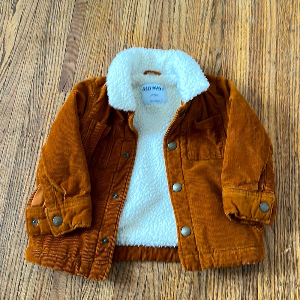 Sherpa Corduroy Toddler Boys Jacket EUC